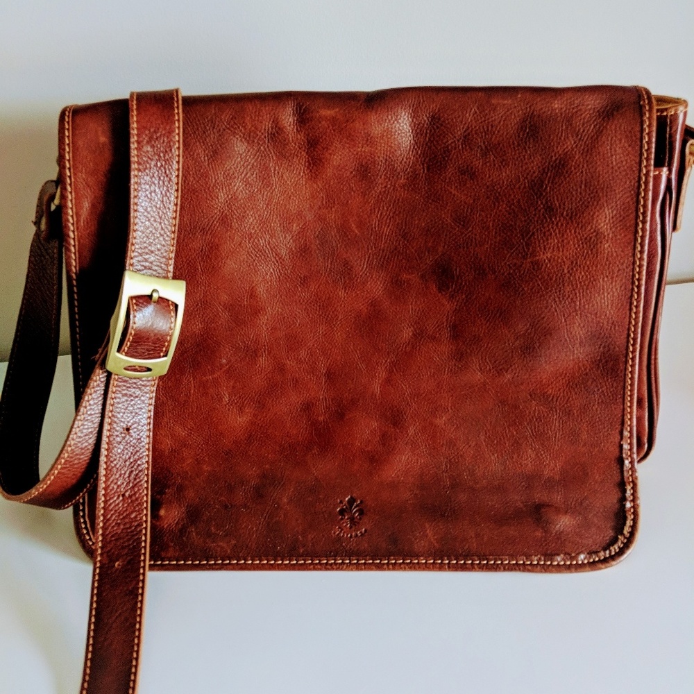 Genuine Italian leather satchel work bag
